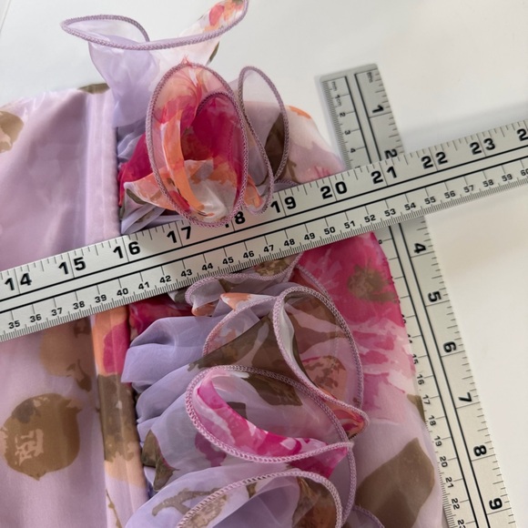 New York & Company Dress Womens Plus Sz 3X Purple Floral Organza Ruffled New - Picture 8 of 11